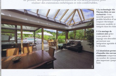 bois aluminium article de journal véranda